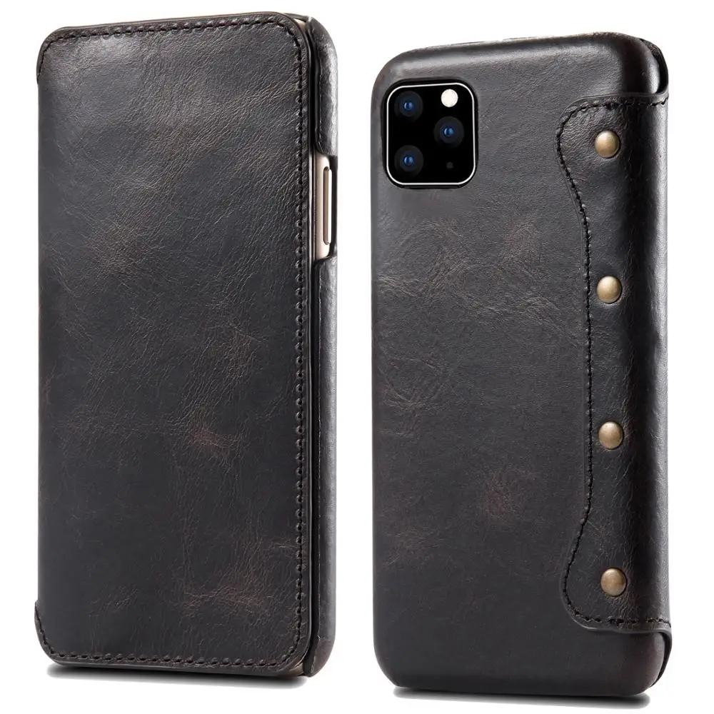 Роскошный чехол из натуральной кожи с масляным воском для iphone 11 iphone6s 7 8 Plus XR XS Max