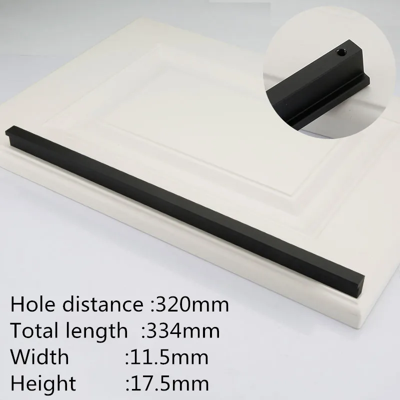 Black 320mm KK& FING, американский Твердый алюминиевый сплав, дверные ручки для шкафа, ручки для ящиков, ручки для шкафа, дверные ручки, оборудование для обработки мебели - Цвет: Black 320mm