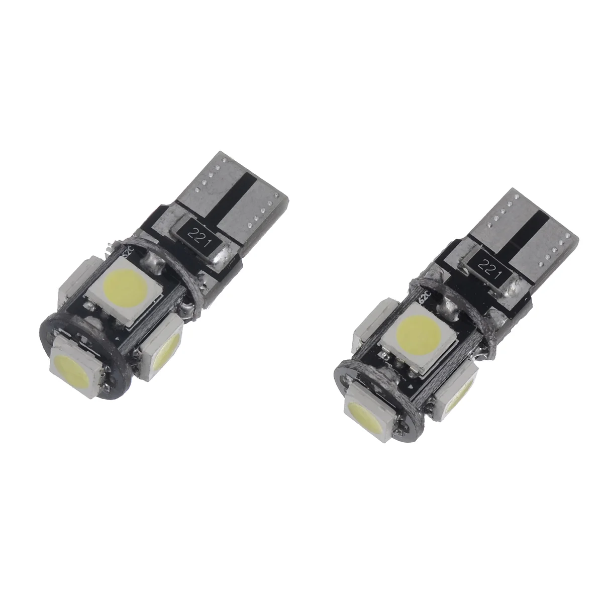 10pcs 5 SMD LED Car Interior Bulb Decoded CANBUS Lamp Light T10 5050 for Lights License Plate (White Light) | Лампы и освещение