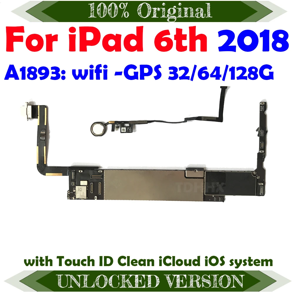 Версия A1893 Wifi Clean iCloud для iPad 6 th 9 7 дюйма материнская плата разблокированная с
