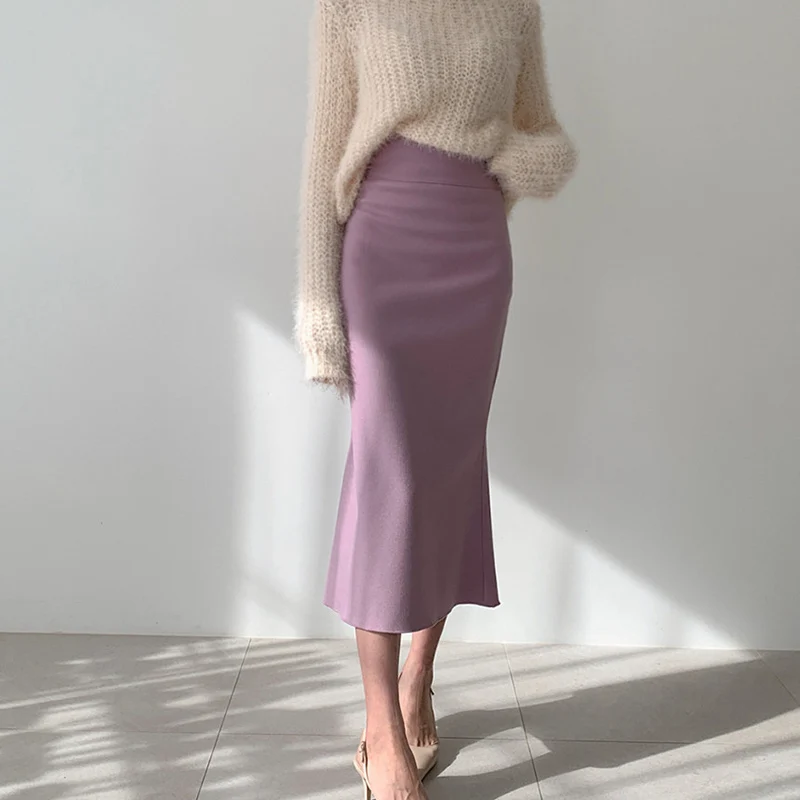 Элегантная юбка фасона &quotРусалка&quot Женская Офисная винтажная обтягивающая