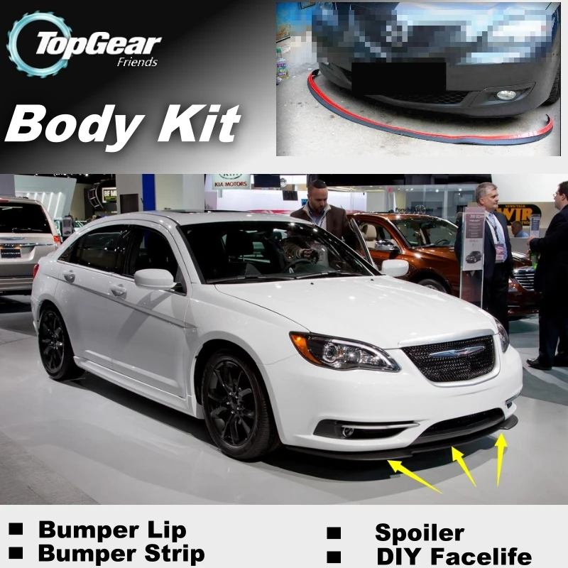 Дефлектор губ бампера для Chrysler 200 Lancia Flavia передняя юбка спойлера ДЛЯ TopGear комплект
