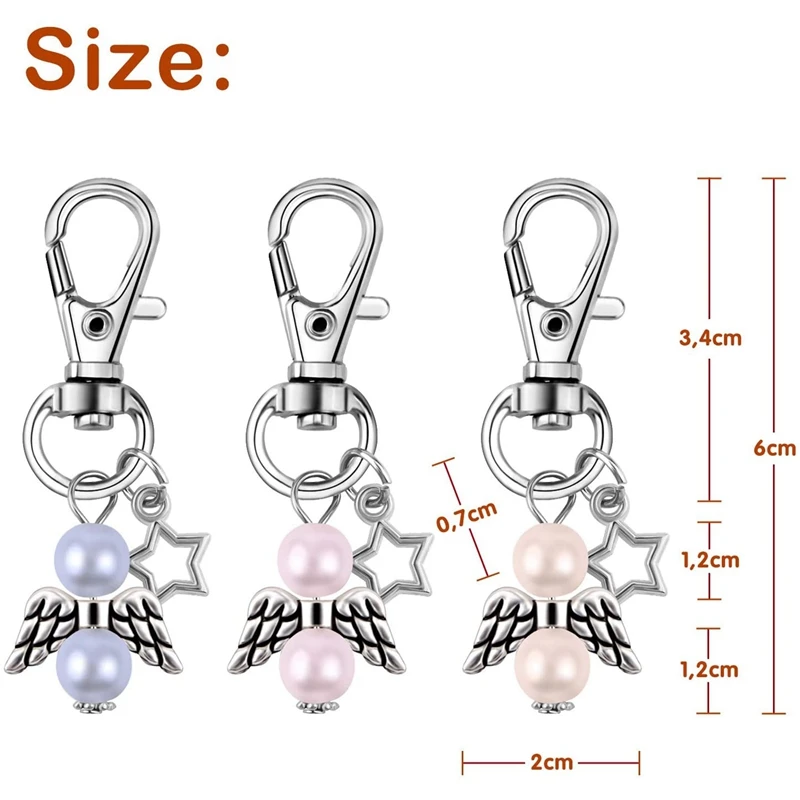 

33 PcS Party Favors Baptism Souvenir Mini Angle with Star Pendant Keychain