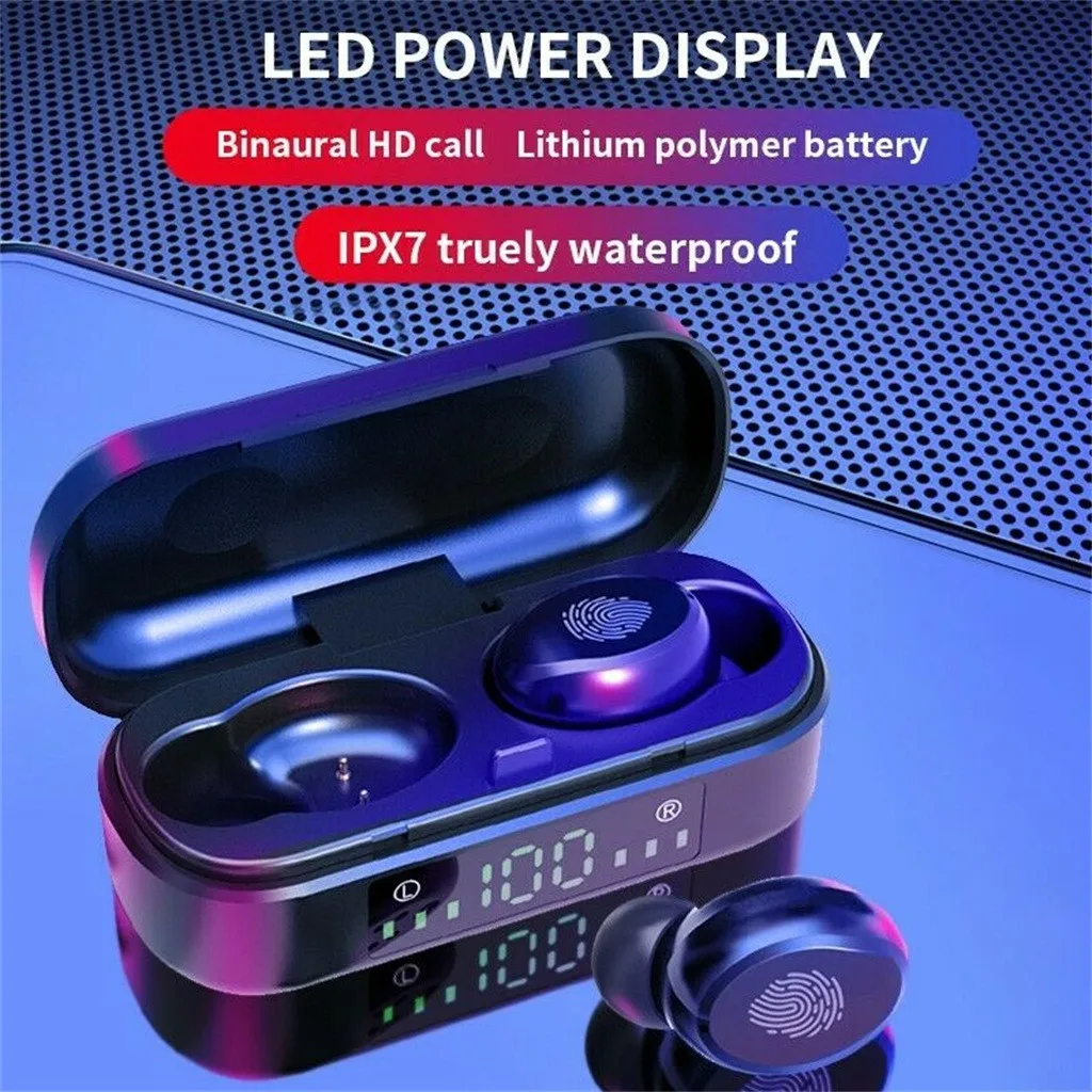 Bluetooth-гарнитура 5 0 беспроводные наушники IPX7 водонепроницаемая бинауральная