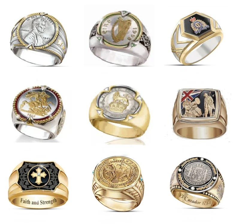 

2021 New Trend Fashion Personality Creative Ring Hip Hop Gothic Style Men's Jewelry Cocktail Party Ring Wholesale Jewelry