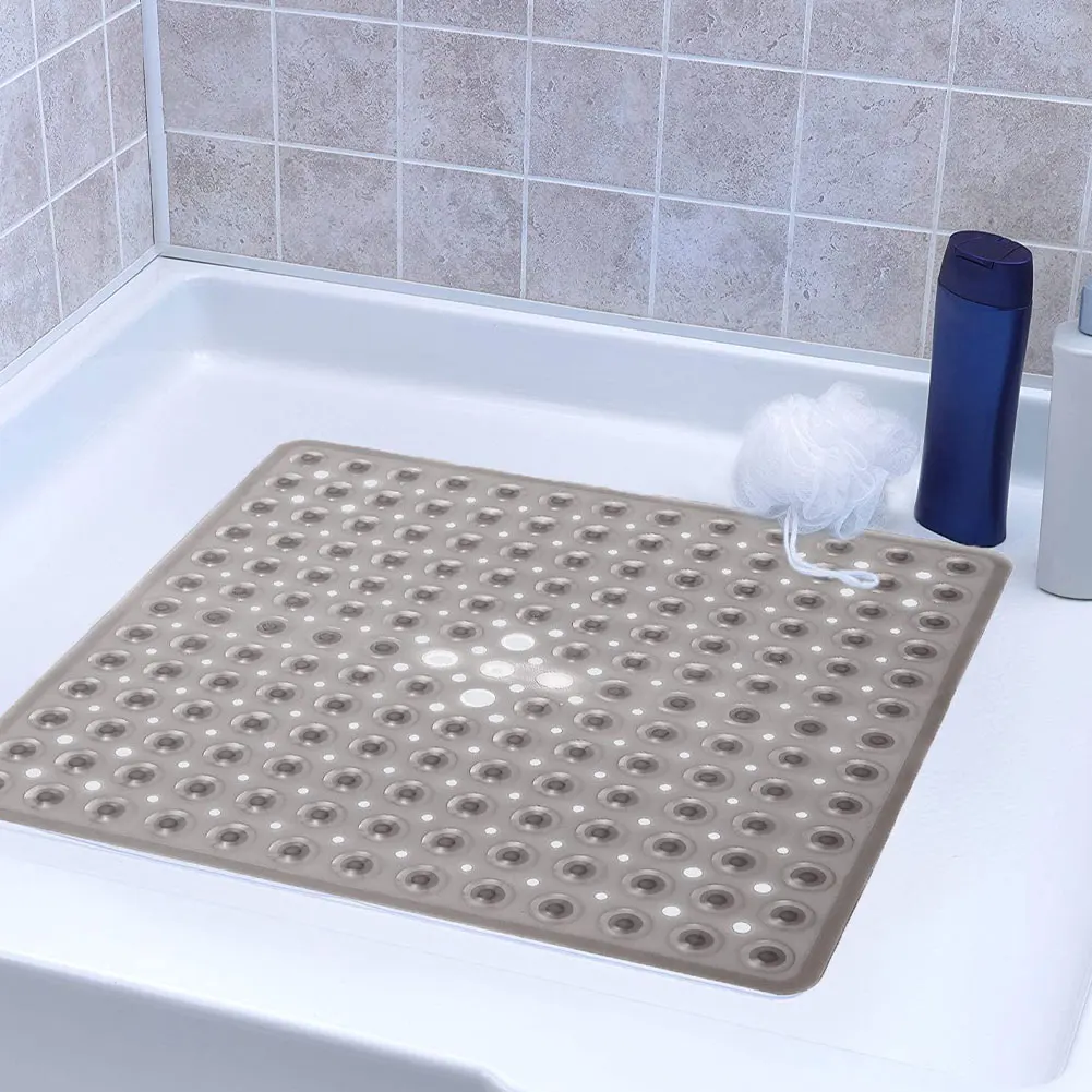 

Colorful Shower Mats Square Plastic Non Slip Bathroom Mat With Drain Holes Anti-Mould Machine Washable Bathtub Mat For Hotel