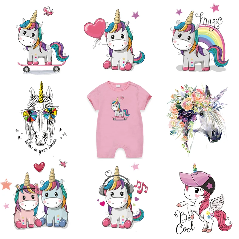 Прекрасный нашивки в форме единорога для детей Одежда теплопередачи стены