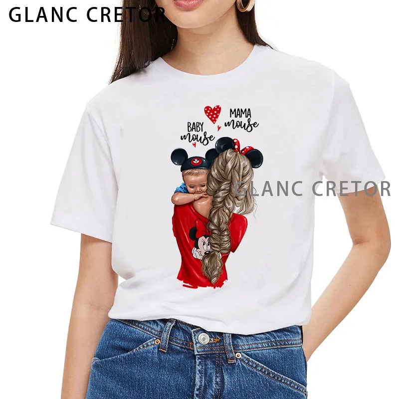

2021 Fashion Cute Women T-shirt Mama Shirt Mom Vogue T shirt Daughter Women Super White Print Streetwear