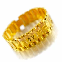 luxury fashion gold color bracelet for men widen watch chain bracelets jewelry mens assertive coarse bracelet width 18mm