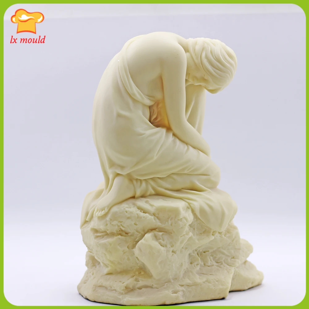 

LXYY New Thinking Girl Body Candle Silicone Mold 3D rock Art DIY Making Human Aromatherapy Gypsum Soap Wax Resin Mould