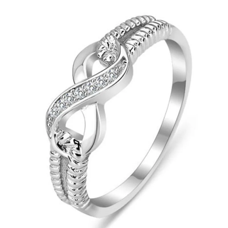 

Fashion Ladies Ring Silver Knot Wedding Ring Wedding Jewelry Simple and Exquisite Women's Gift Jewelry