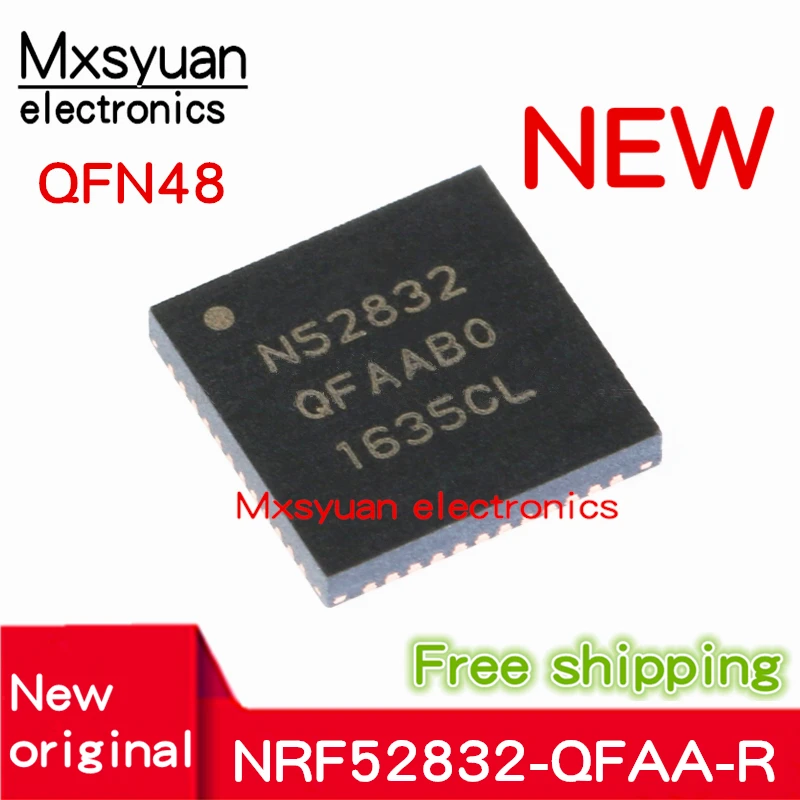 

5PCS~50PCS/LOT N52832 NRF52832 NRF52832-QFAA-R QFBBAO QFBBA0 QFN48 New original 2.4GHz radio frequency transceiver