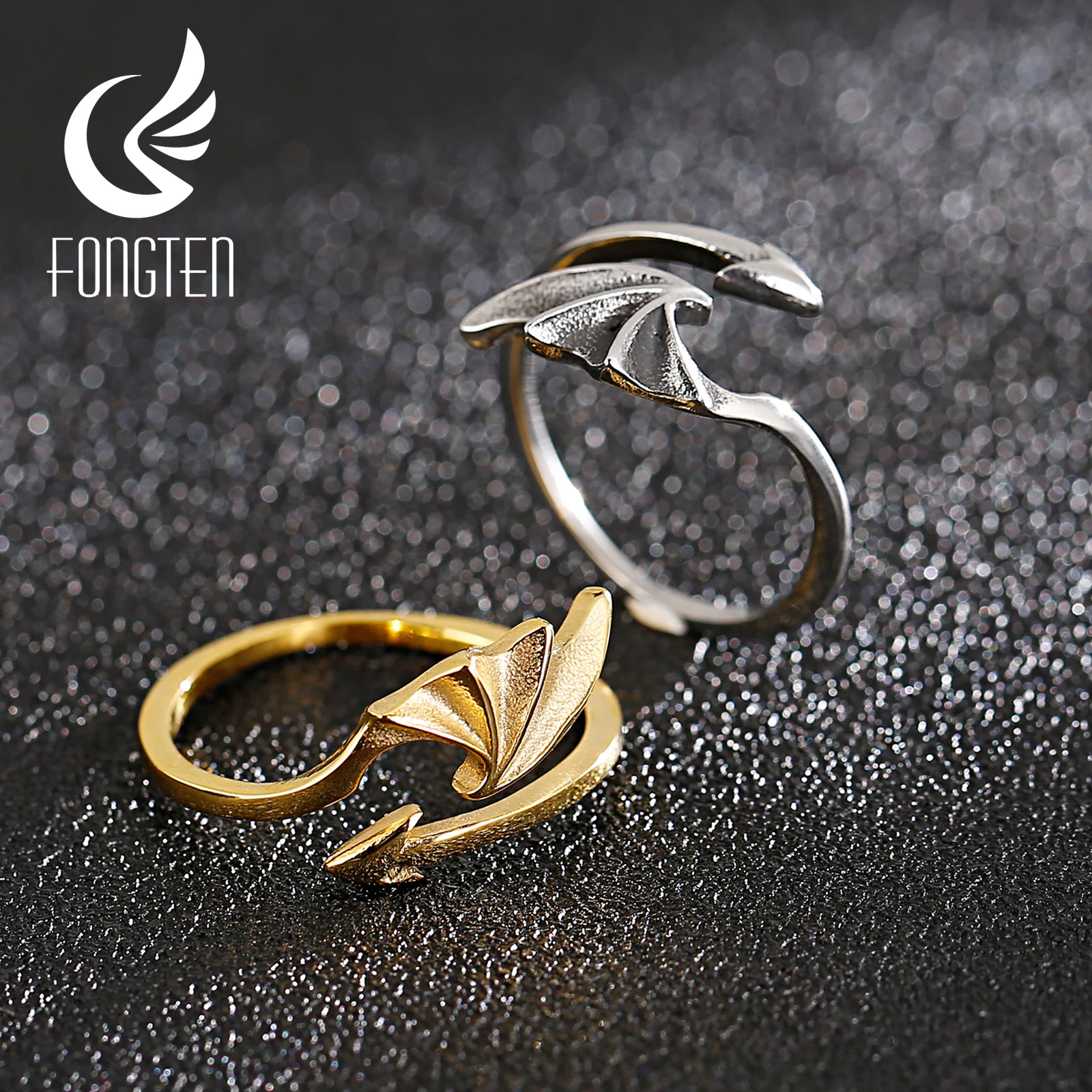 Винтажное кольцо Fongten в форме стрелы крыла из нержавеющей стали стиле панк ретро