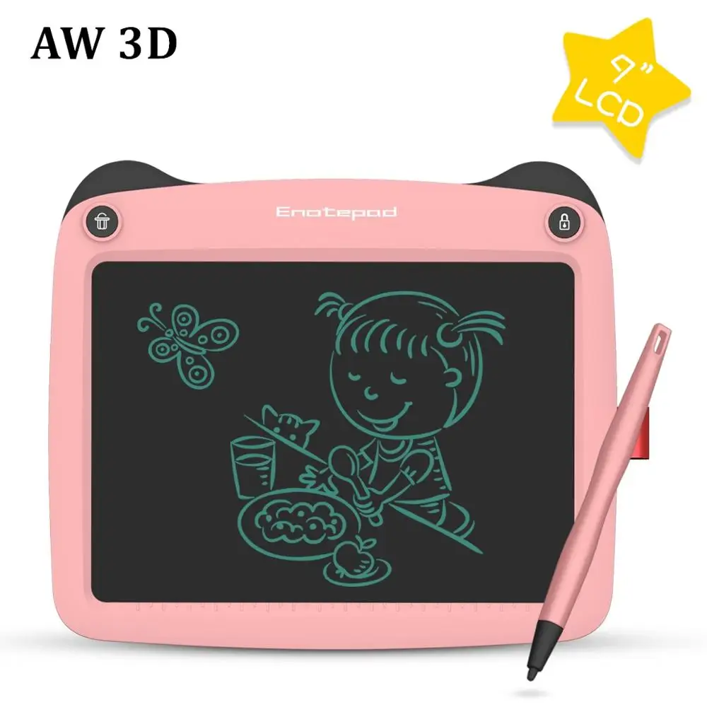 9 дюймовый ЖК планшет для рисования Красочный цифровой стираемый