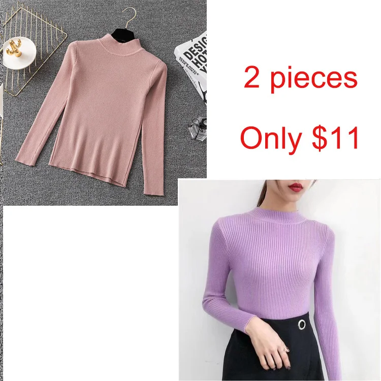 pinkpurple Bonjean, вязаные топы, джемпер, Осень-зима, повседневные пуловеры, свитера, женская рубашка с длинным рукавом, короткий тонкий облегающий свитер для девочек - Цвет: pinkpurple