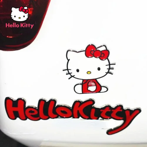 

Hello Kitty Car Metal 3D Stereo Car Sticker Cute Cartoon Personality Blocking Scratch Sticker Creative Decoration Sticker