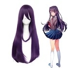 DDLC Doki Literature Club Yuri фиолетовый длинный парик косплей костюм термостойкие волосы женские парики для карнавала Вечерние