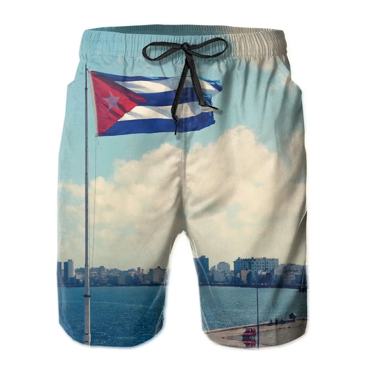 

Beach Breathable Quick Dry Funny Novelty R333 running Cuban Flag Male Shorts