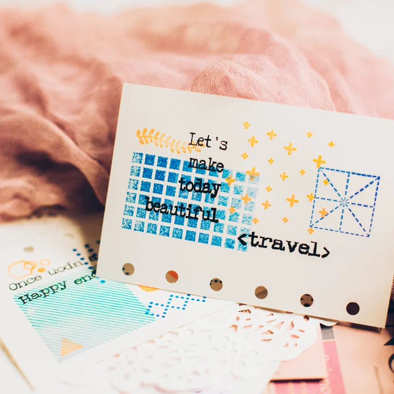 Винтажный прозрачный силиконовый штамп с геометрическим рисунком для