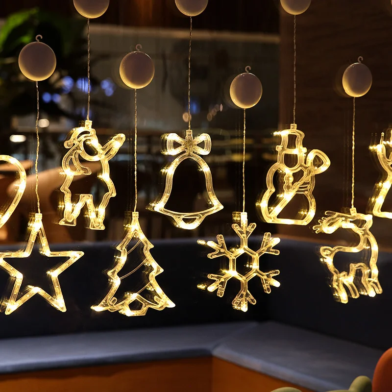 LED Santa Bell Elk String Light Christmas Tree Decoration Pendant Lights Home Party Ornament 2021 Navidad Xmas Gift New Year | Дом и сад