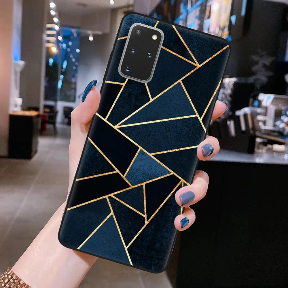 Чехол-накладка для Samsung S8 S9 S10 S20 Plus Ultra S10E A51 A71 A50 из ТПУ с мраморным узором |