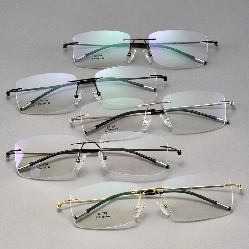 

Rimless Metal Frame Glasses For Male Without Screws Super Light Business Style Frame Optical and Myopia Eyewears