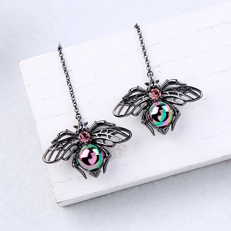 Черный насекомые имитация жемчуга серьги в виде капель с 2019 новые Подвесные