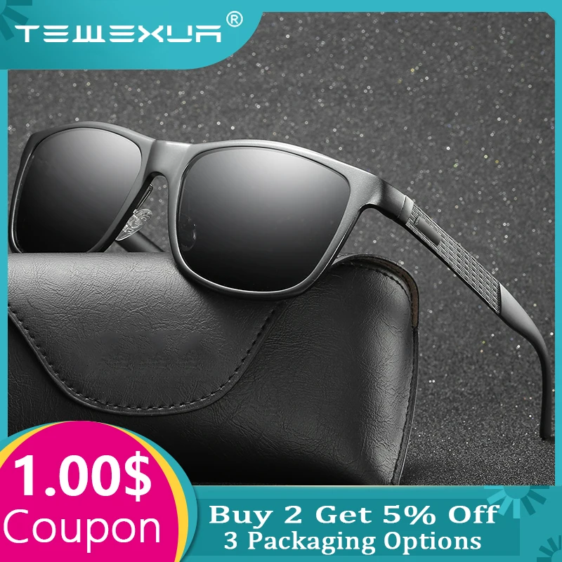 Мужские зеркальные солнцезащитные очки TEWEXUA из алюминиево магниевого сплава с