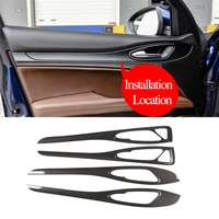 for alfa romeo stelvio 2017 2020 abs carbon fiber car interior door handle frame cover trim accessories