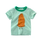 Детская футболка с принтом моркови для мальчиков и девочек 2-9 лет, 27 хлопковые детские футболки с коротким рукавом, летние топы для мальчиков