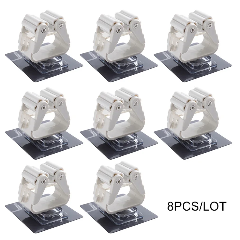 8pcs 8 шт./лот подставка для швабры держатель настенный метла вешалка для хранения вешалок Швабра клей крюк кухня ванная комната аксессуары инструменты - Цвет: 8pcs