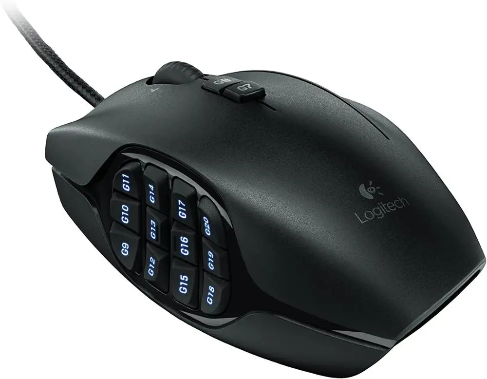 Logitech-ratón Gaming G600 MMO sin embalaje, retroiluminado RGB, 20 Botones programables