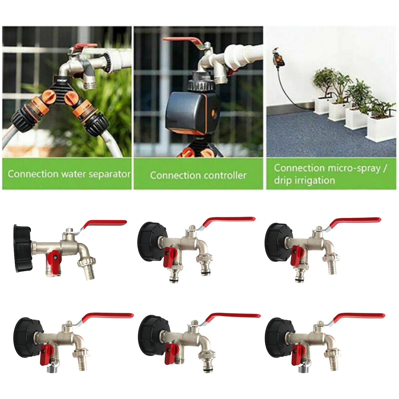 

Garden IBC Tank Adapter Hose Connector Fine Thread Water Faucet Ball Fitting Kit