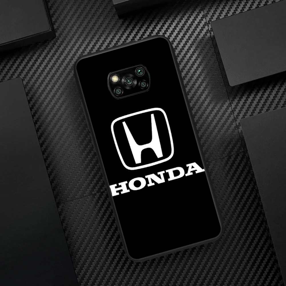 

Hondas JDM Sport Car Phone Case Cover Hull For Xiaomi Mi A2 A3 8 9 SE 9T 10 10T Lite Pro Ultra Poco X3 black Back Fashion