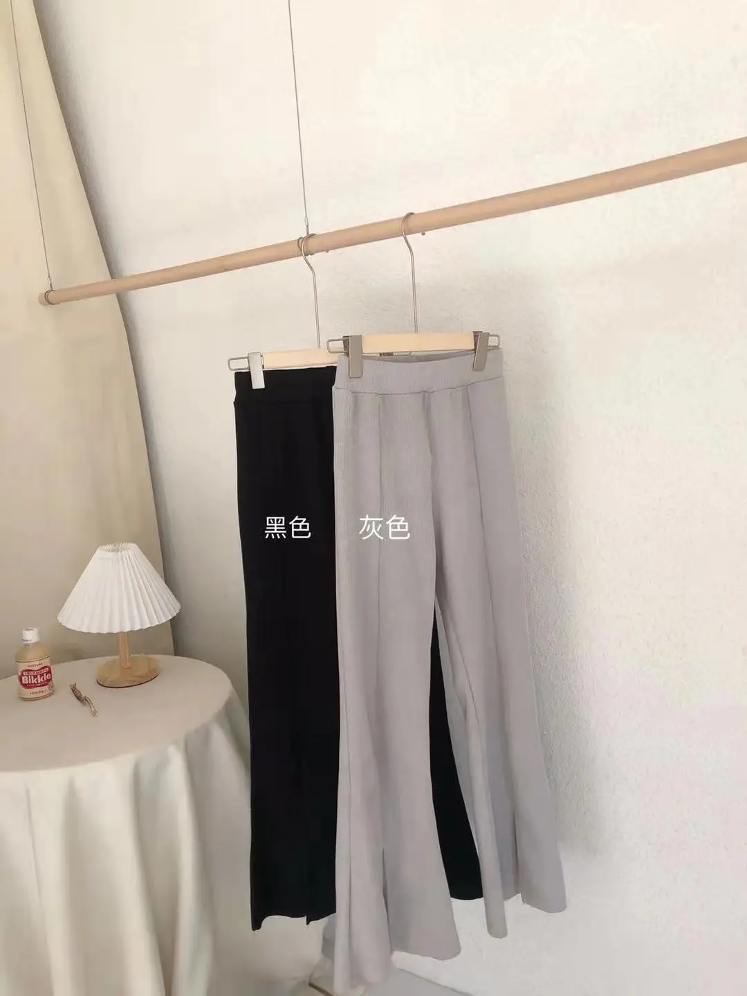 

Korean-style Chic Corduroy Split Flared Pants Vintage High-waisted Slimming Longer Leg Loose Drooping Straight Mopping Pants