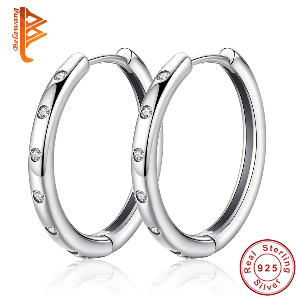 Женские серьги кольца из серебра 925 пробы с фианитами|fashion hoop earrings|hoop earringsround earrings |