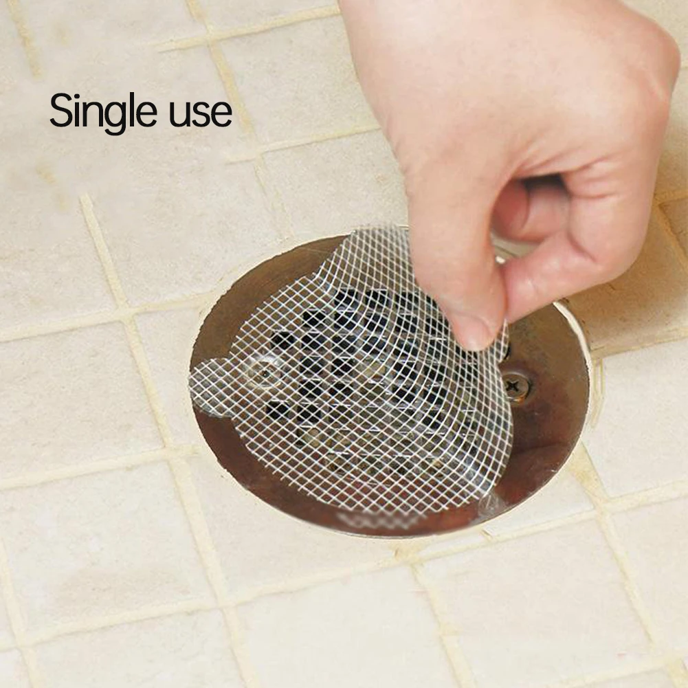 

10 Pack Disposable Shower Drain Hair Catcher Mesh Sticker Disposable Use Most Hygienic And Convenient Way Of Sewer Protection