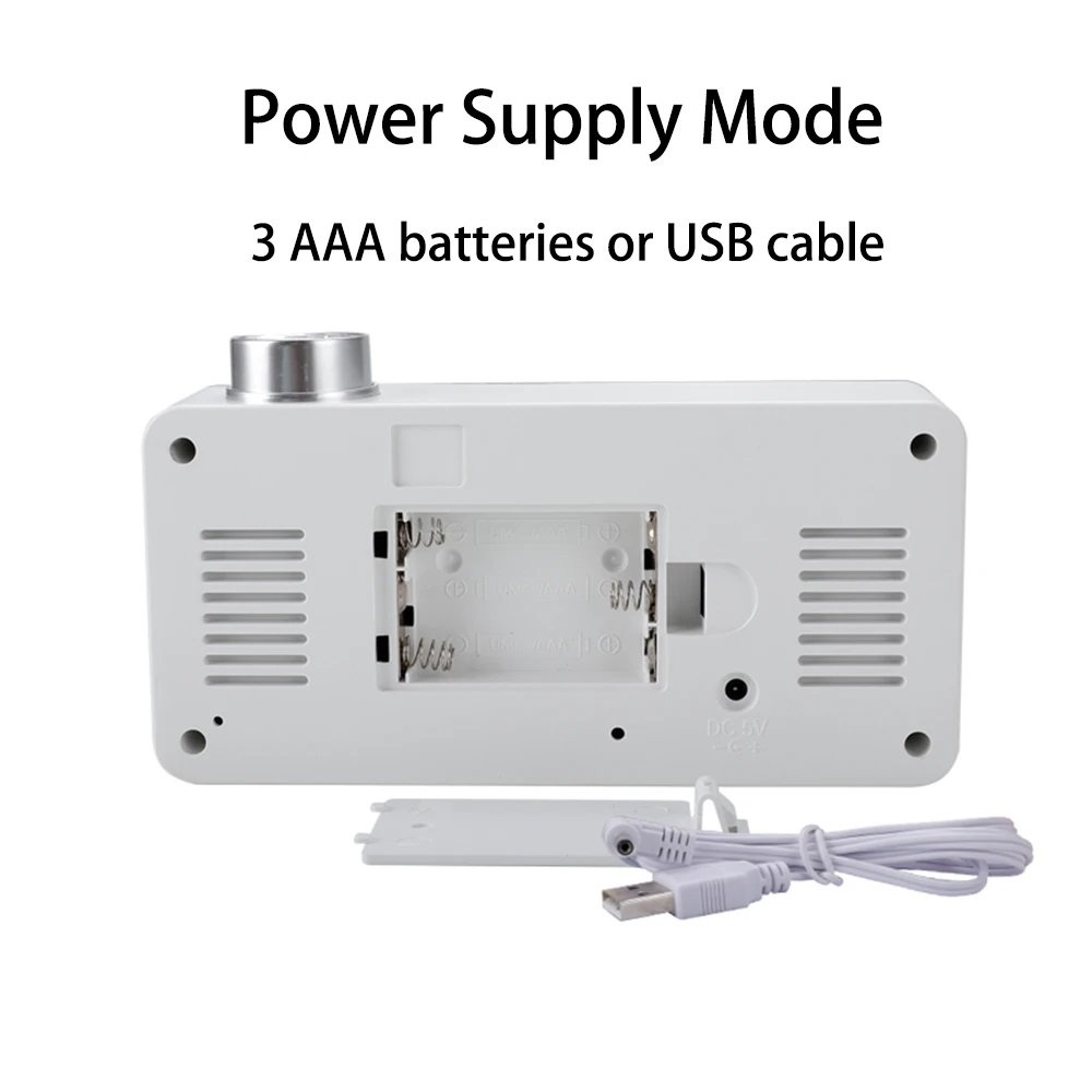 

Mirror Clock LED Multifunctional Alarm Clock Thermometer Bedside Clock Digital Clock Snooze Adjustable Brightness Home Decor