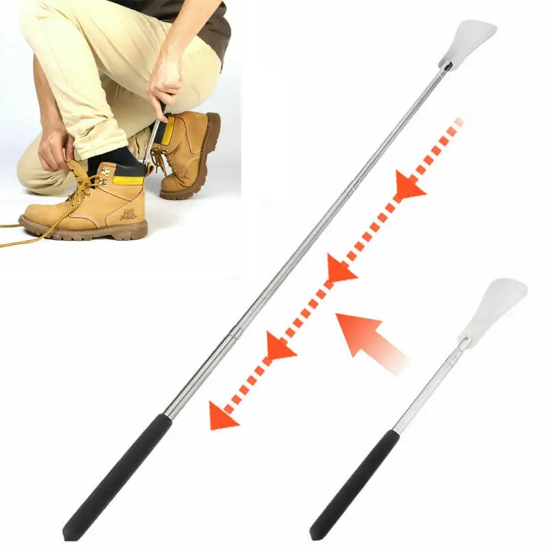 Лидер продаж Регулируемый очень длинная ручка рожок для обуви Нержавеющая сталь