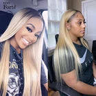 Парики Remy Forte из натуральных волос, 613 блонд, прямые бразильские человеческие волосы, парики для женщин, фиолетовые Короткие парики с Бобом