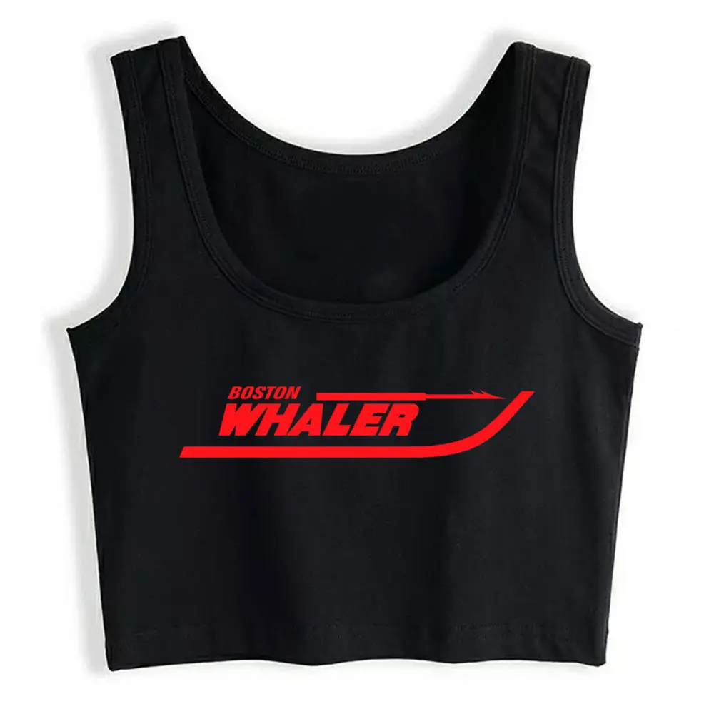 

Crop Top Boston Whaler O-Neck Harajuku Print Sexy Streetwear Womens Tops blusas mujer de moda 2021 verano Gym Tank Top Women