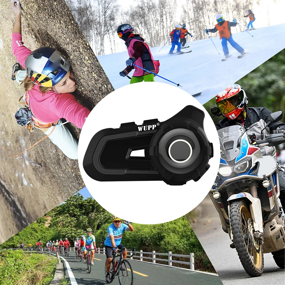 

Universal Pairing Waterproof Interphone Headset Bluetooth Motorcycle Helmet Intercom Headset IP67 Waterproof Interphone