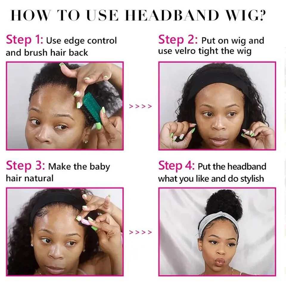 Kinky Curly Headband Wig Human Hair Glueless Brazilian Wig For Black Women Curly Human Hair Wigs Natural Color Beginner Friendly 5 Kinky Curly Headband Wig Human Hair Glueless Brazilian Wig For Black Women Curly Human Hair Wigs Natural Color Beginner Friendly