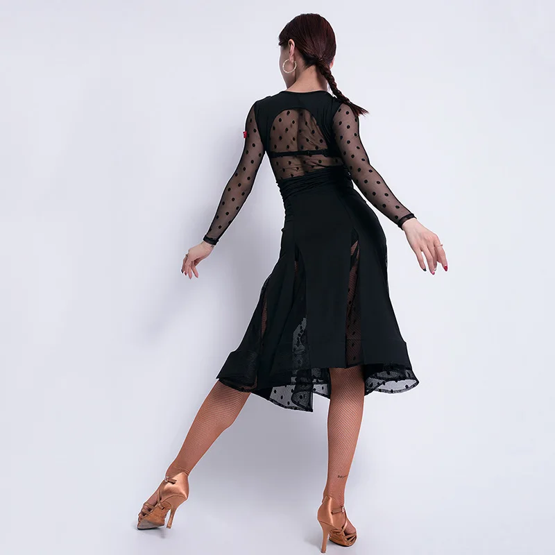 Женское платье для латинских танцев танго сальса ча Самба Румба одежда бальных с