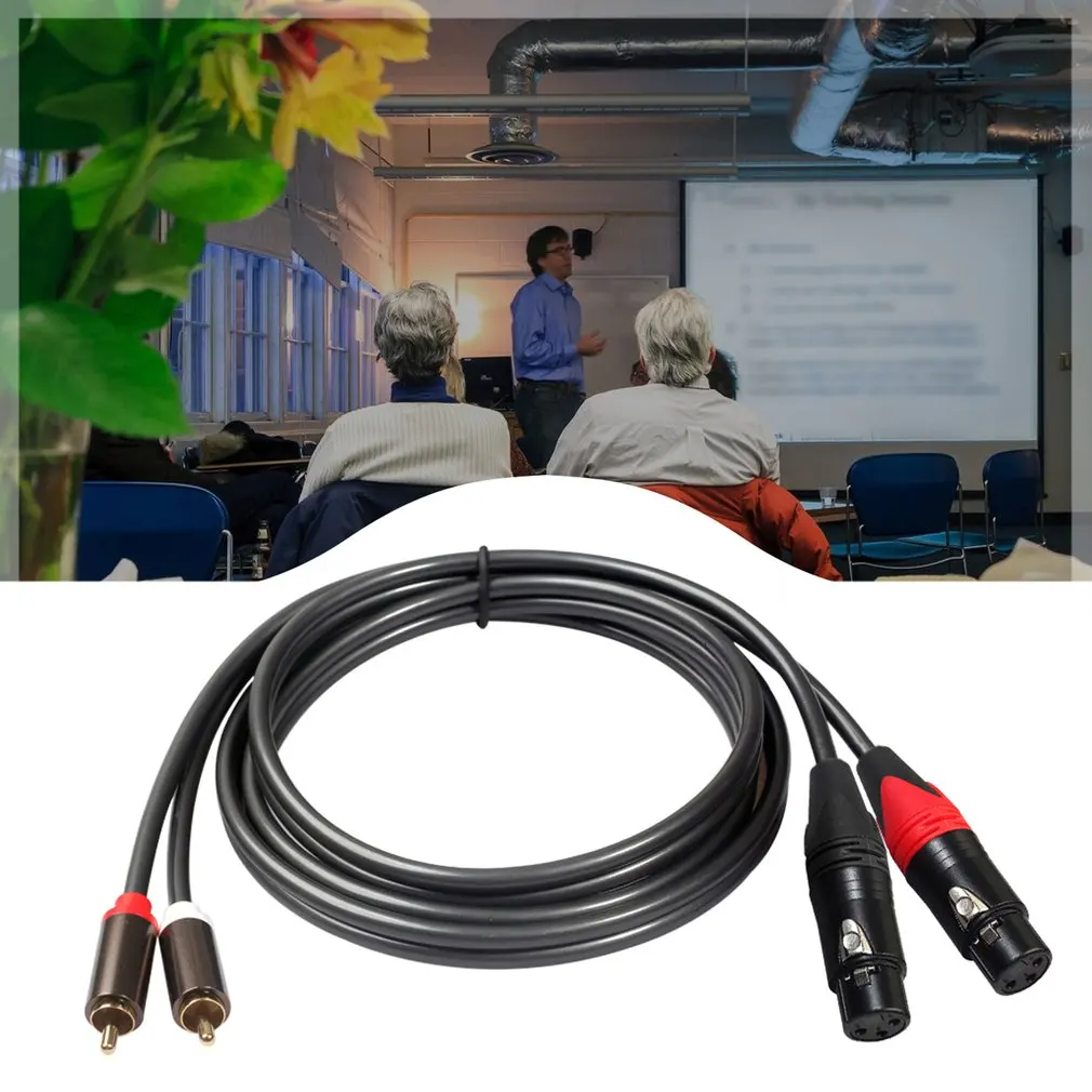 

1.5m RCA Audio Aux Cable Male To Female Male Rotating Double Female Audio Cable Gold-plated Video Line Camera Adapter