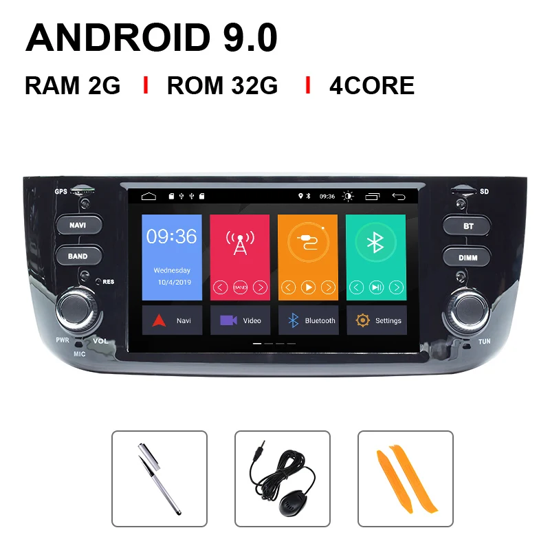 4 Core 32 ROM 4G 64GB Авторадио 1 Din Android 9,0 автомобильный DVD мультимедийный плеер для Fiat/Linea/Punto evo 2012- gps Навигация стерео ips DSP - Цвет: 4 Core 32 ROM