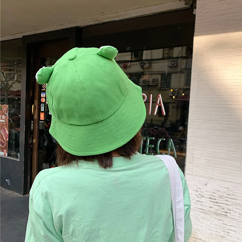 

2021 Fashion Fisherman Hat Frog Bucket Hat for Women Summer Autumn Plain Women Panama Outdoor Hiking Sunscreen Female Sunhat