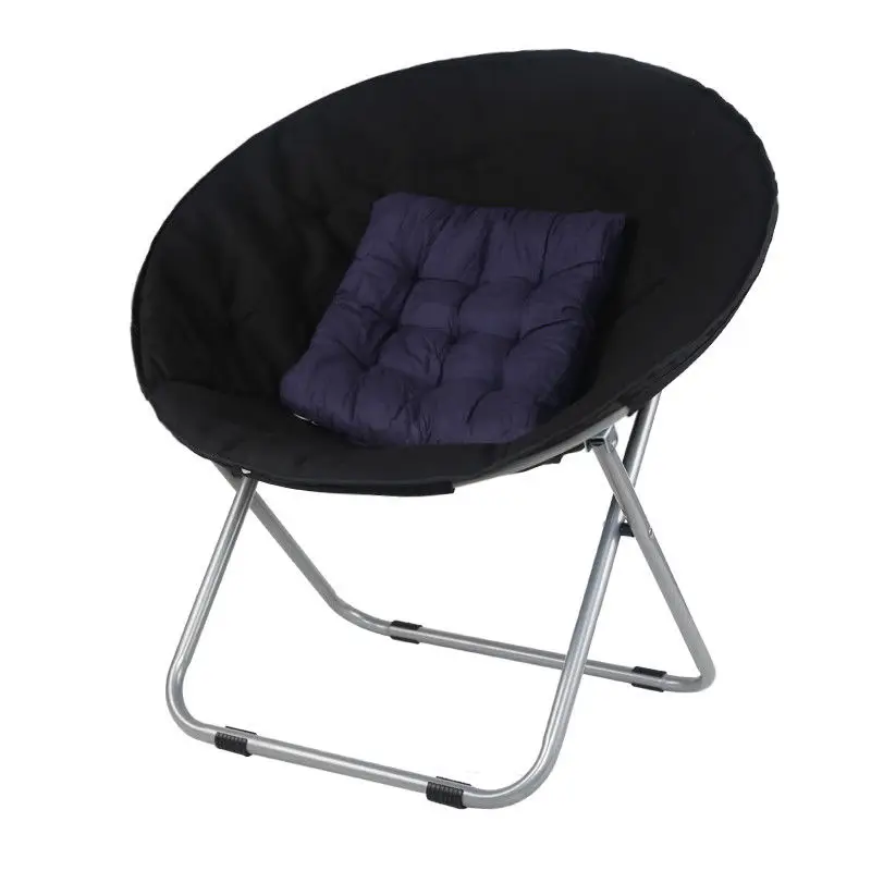 구매 접이식 대형 라운드 달 접시 캠핑 의자 스틸 프레임 옥스포드 천 패딩 시트 휴대용 7 색