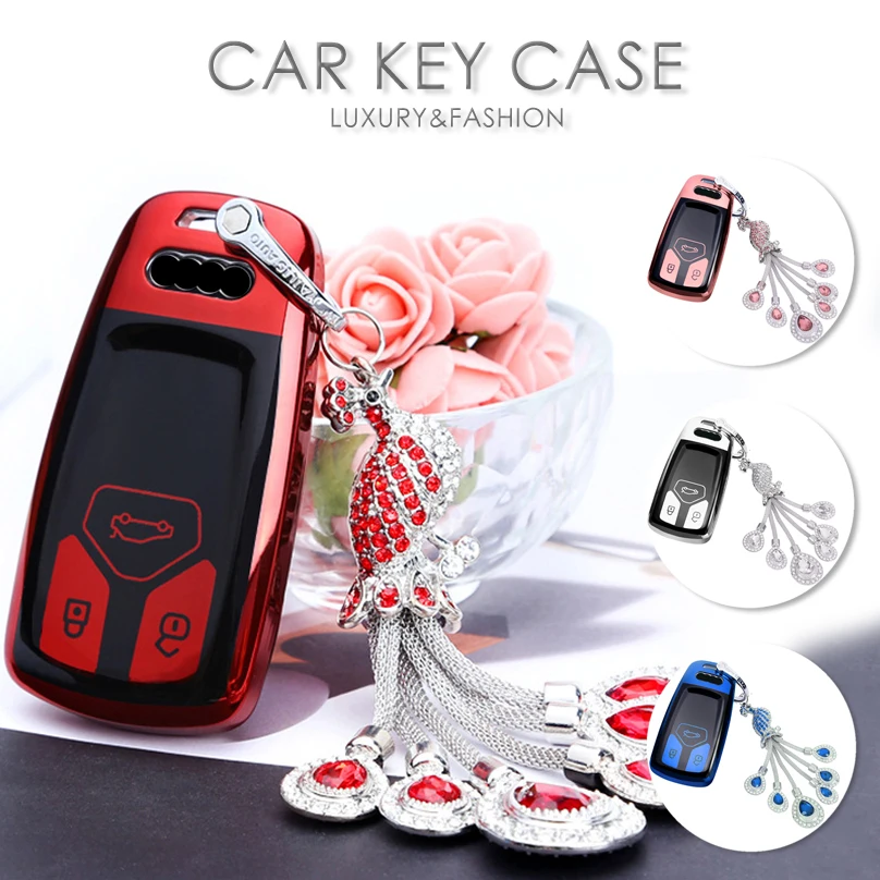 Роскошный чехол для автомобильного ключа со стразами брелока из ТПУ