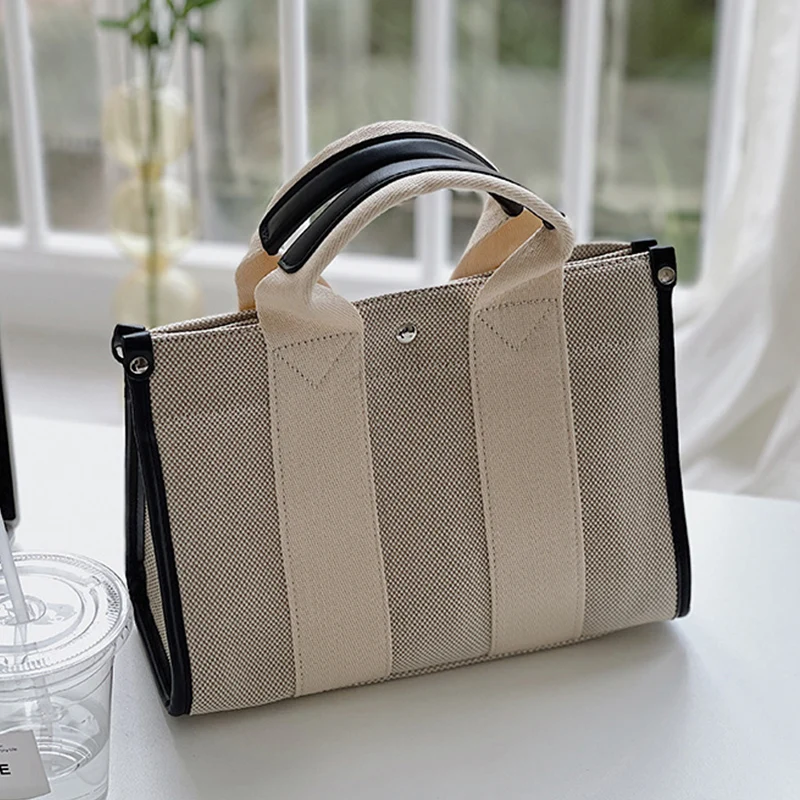 

BRIGGS Design Casual Canvas Women Handbag Female Casual Tote Large Capacity Lady Crossbody Messenger Purse Black Satchels Bags